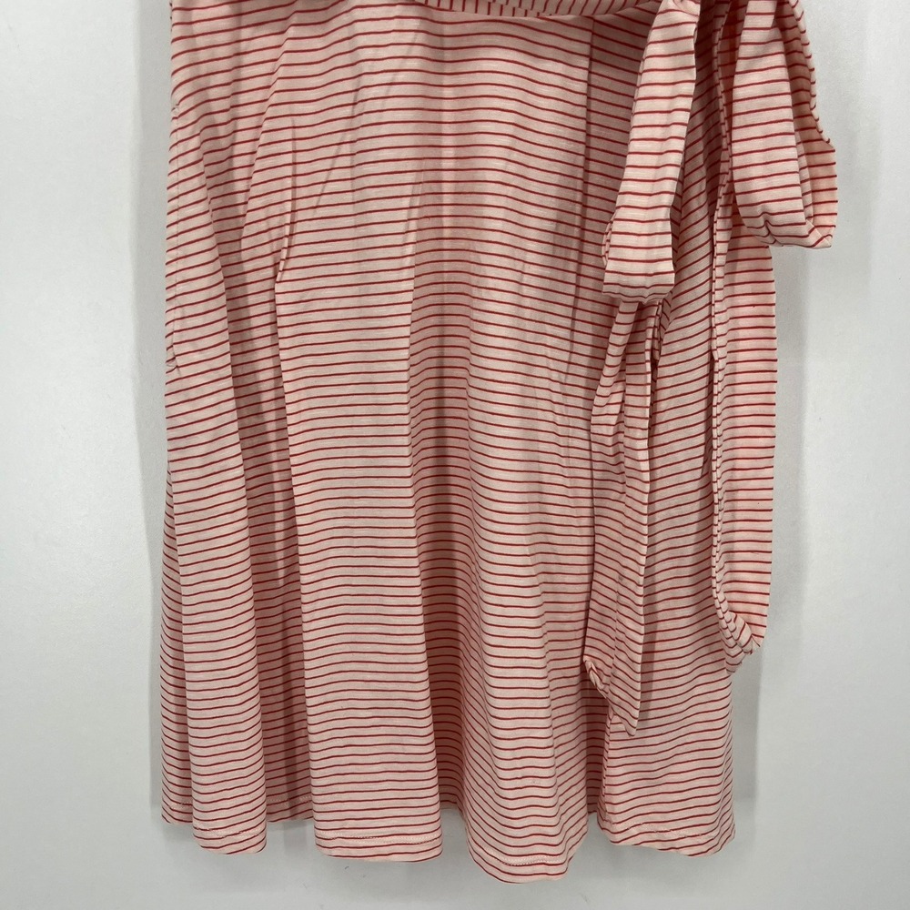 Toad&Co Cue Sleeveless Dress Pink Red Striped Wrap V-Neck Size S Small - Picture 9 of 12